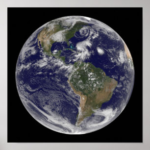 Poster Vista da Terra do cheio e quatro sistemas de tempe