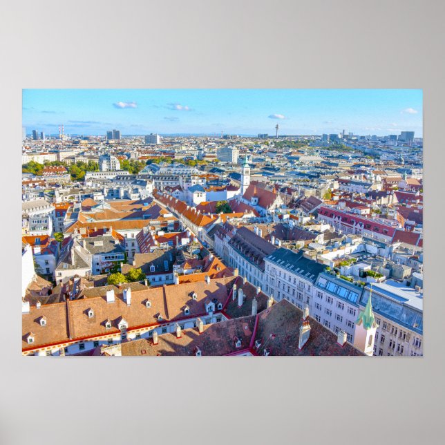 Poster Vista da Torre da Catedral de Santo Estêvão, Viena (Frente)