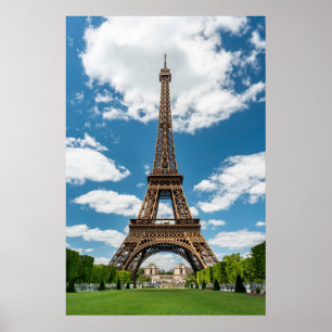 Poster Vista da Torre Eiffel do Parque Público Champ de M
