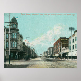 Pôster Vista da torre elétrica da rua de Santa Clara