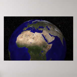 Poster Vista de África, Europa, o Médio Oriente, e dent