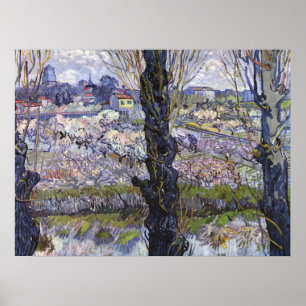 Poster Vista de Arles de Van Gogh Pomares em Flor