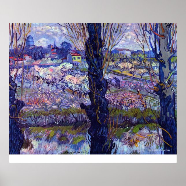 Pôster Vista de Arles por Vincent van Gogh (Frente)