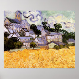 Pôster Vista de Auvers com Igreja por Vincent van Gogh