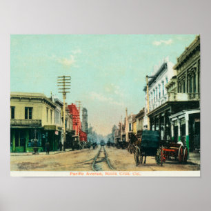 Pôster Vista de AvenueSanta pacífico Cruz, CA