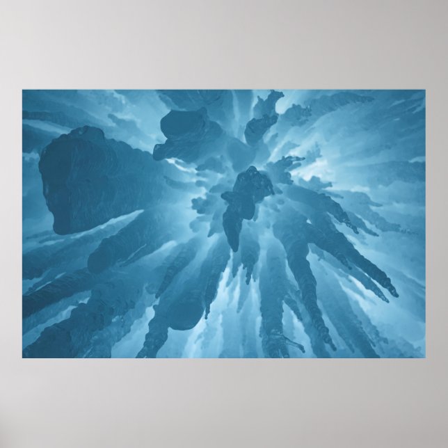 Poster Vista de baixo ângulo das estalactites (Frente)