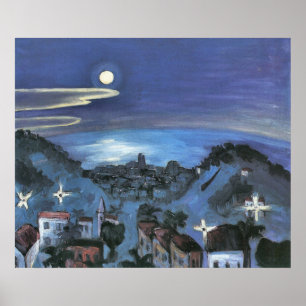Poster Vista de Barcelona à Noite por Walter Gramatte