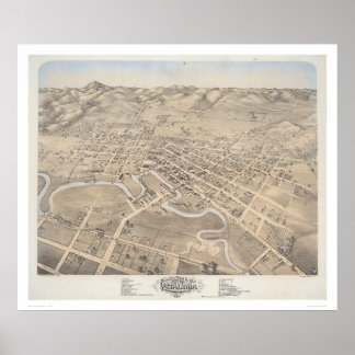 Pôster Vista de Bird sobre a Cidade de Petaluma (1298)