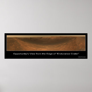 Poster Vista de Borda da Cratera de Resistência em Marte