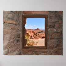 Vista de cabine de dentro do Vale do Fogo