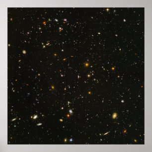 Pôster Vista de Campo Ultraprofundo do Hubble - HUDF - N