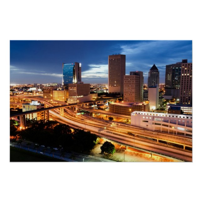 Pôster Vista de Cidade do centro (Frente)