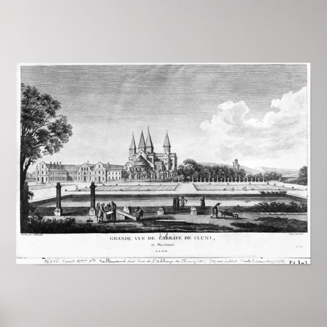 Poster Vista de Cluny Abbey (Frente)