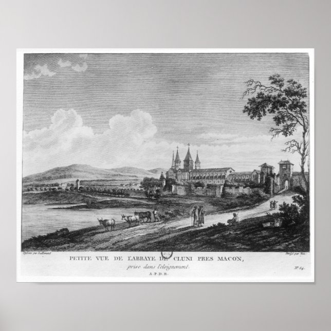 Pôster Vista de Cluny Abbey (Frente)