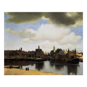 Pôster Vista de Delft Johannes Vermeer lustroso