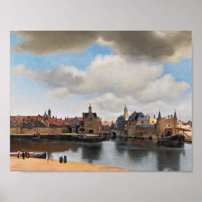 Poster Vista de Delft, por Johannes Vermeer (Frente)