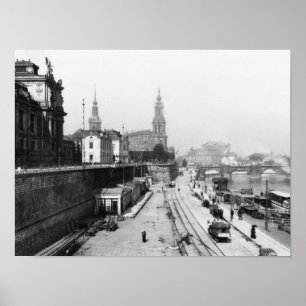 Poster Vista de Dresden do Bruehlsche Terrasse
