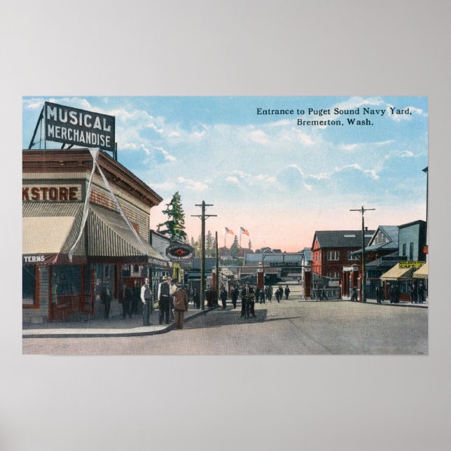 Poster Vista de Entrada para o Estaleiro de Marinhos dos  (Frente)