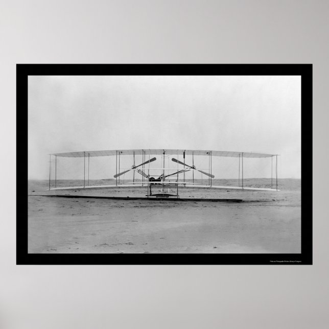 Pôster Vista de Fecho de um Avião do Irmão Wright 1911 (Frente)