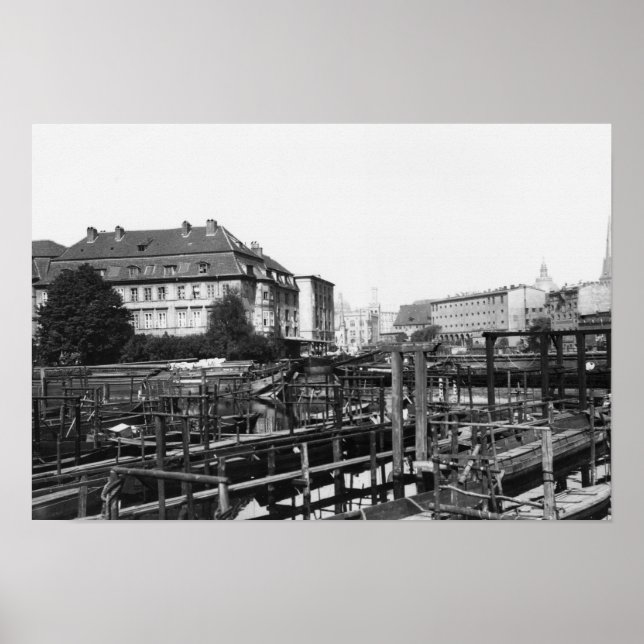 Poster Vista de Fischerinsel, Berlim, c.1910 (Frente)