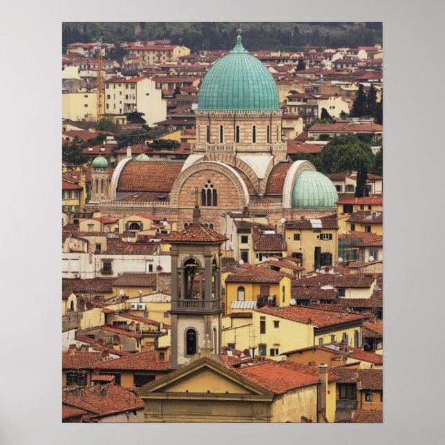 Poster Vista de Florença, Itália da Piazza (Frente)