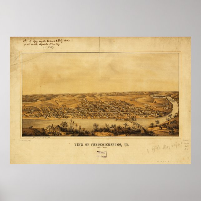 Poster Vista de Fredericksburg, Virgínia (novembro de 186 (Frente)