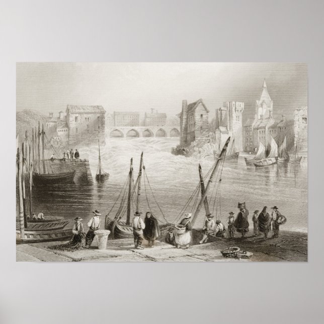 Pôster Vista de Galway a partir de Claddagh (Frente)