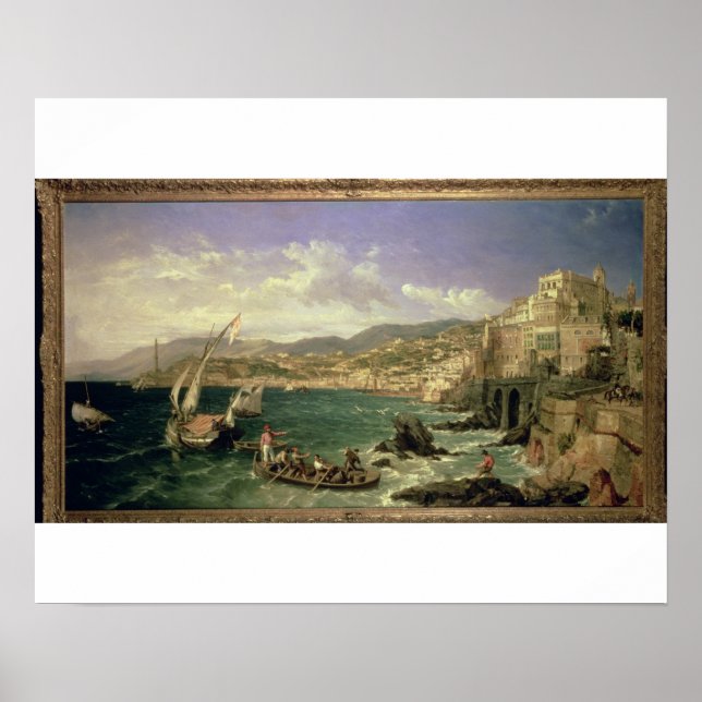 Poster Vista de Génova, 1854 (óleo na canvas) (Frente)