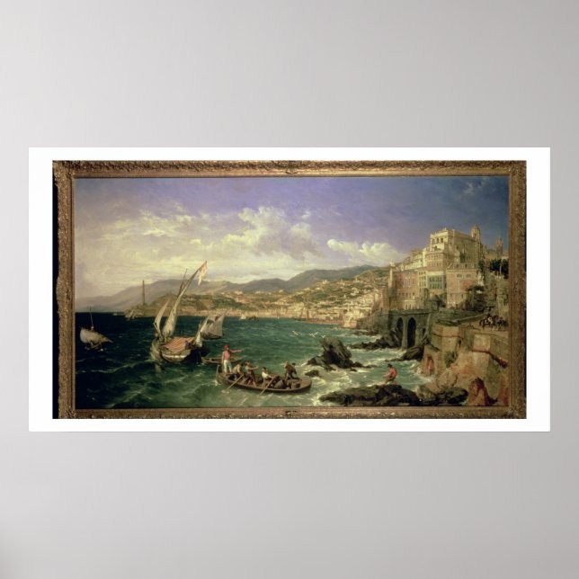 Pôster Vista de Génova, 1854 (óleo na canvas) (Frente)
