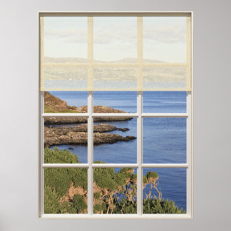 Poster Vista de Ilha Escocesa da Janela