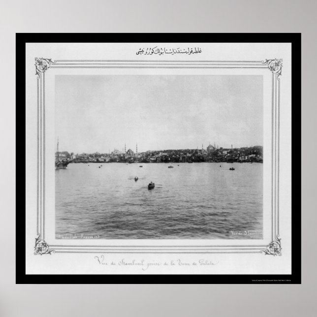Pôster Vista de Istambul de Galata 1885 (Frente)