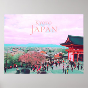 Poster Vista de Kiyomizu-dera no Japão