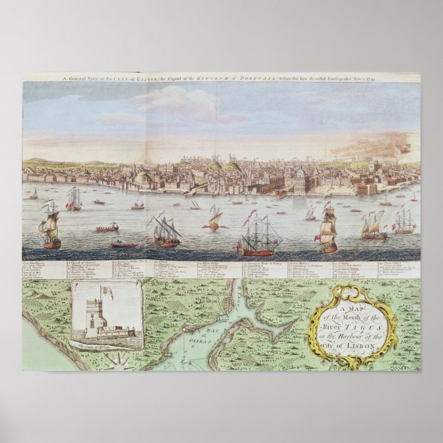 Poster Vista de Lisboa, 1755 (Frente)