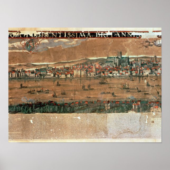 Poster Vista de Londres com o Cisne (Frente)