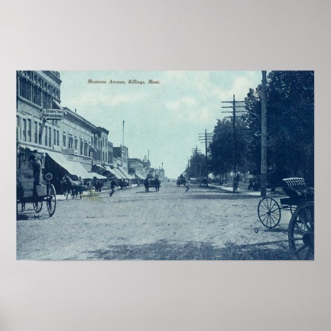 Poster Vista de Montana AvenueBillings, MT (Frente)