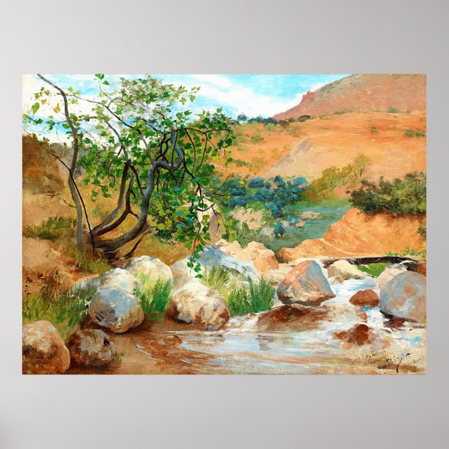 Poster Vista de Montanha das Árvores Rochosas (Frente)