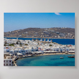 Poster Vista de Mykonos Grécia