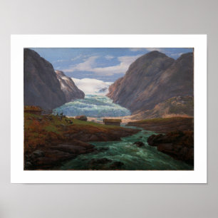 Poster Vista de Nigardsbreen em Jostedalen 1847 JCC Dahl