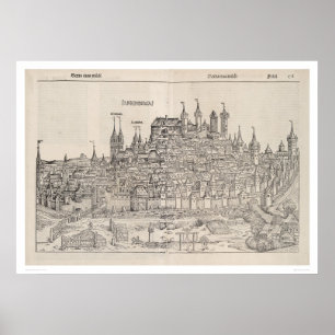 Pôster Vista de Nuremberg da crónica de Nuremberg (1458)