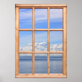 Pôster Vista de Oceano Estática e Pacífica a partir de um