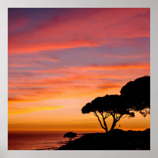 Poster Vista de ouro de um Algarve, Portu Beach Sunset