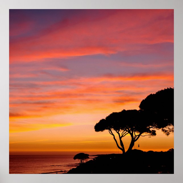 Poster Vista de ouro de um Algarve, Portu Beach Sunset (Frente)