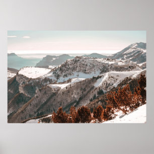 POSTER VISTA DE PÁSSARO DA MONTANHA COBERTA PELA NEVE SO