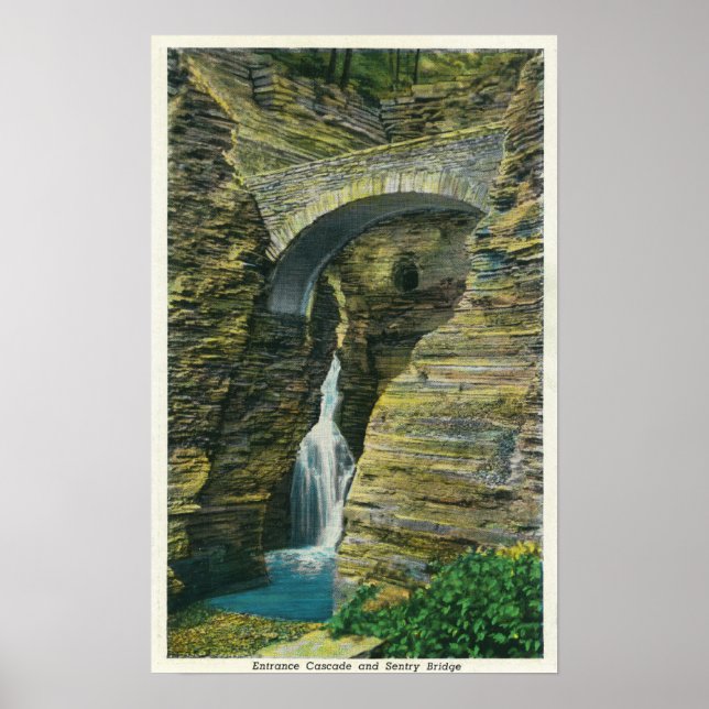 Poster Vista de Ponte de Entrada e Cascata de Entrada (Frente)