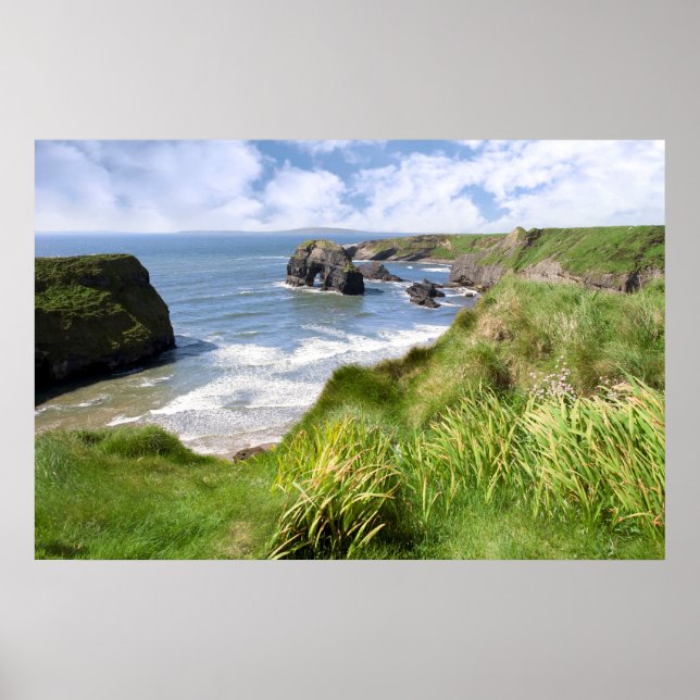 Pôster Vista de rock virgem do Atlântico (Frente)
