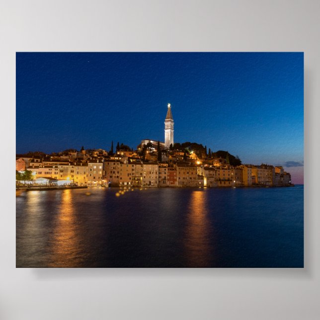 Poster Vista de Rovinj ao entardecer (Frente)