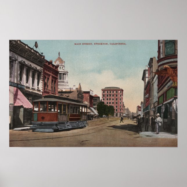 Poster Vista de rua principal com carro de rua (Frente)