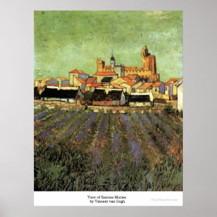 Pôster Vista de Saintes-Maries por Vincent van Gogh
