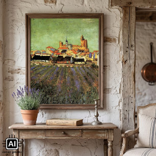 Poster Vista de Saintes Maries por Vincent van Gogh