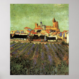 Poster Vista de Saintes Maries por Vincent van Gogh